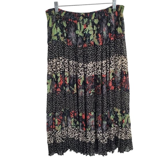 Sarah Arizona Size XL Skirt Boho Maxi Tropical Floral Animal Polka Dot Pull On - Picture 2 of 10